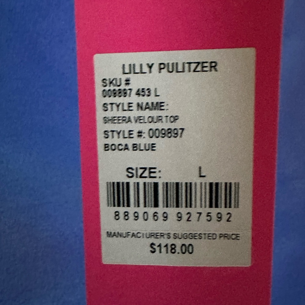 Wide neck/off the shoulder velour top in Boca Blue.